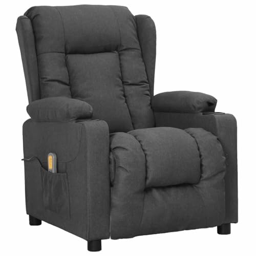 Kangmusi Massagesessel mit Aufstehhilfe Dunkelgrau Stoff,3093434 von Generic