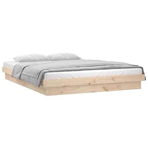 Kangmusi Massivholzbett mit LEDs 160x200 cm,819982 von Generic