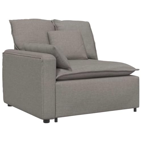 Kangmusi Modulares Sofa Endmodul mit Armlehne Kissen Taupe 100 cm,4104392 von Generic