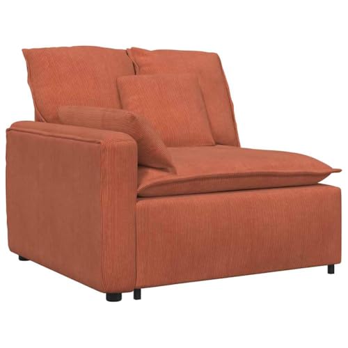Kangmusi Modulares Sofa mit Fußhocker Kissen Cordstoff Rot Orange,3321204 von Generic