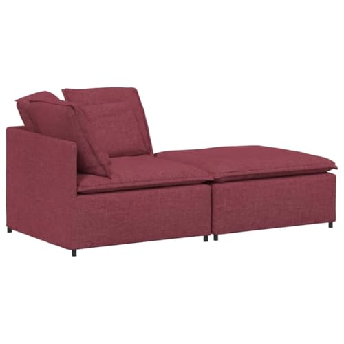 Kangmusi Modulares Sofa mit Fußhocker Kissen Stoff Weinrot,3321210 Kangmusi Modulares Sofa mit Fußhocker Kissen Stoff Weinrot,3321210 von Generic