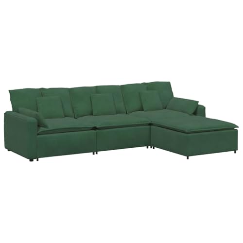 Kangmusi Modulares Sofa mit Fußhocker und Kissen Dschungelgrün,3321082 von Generic