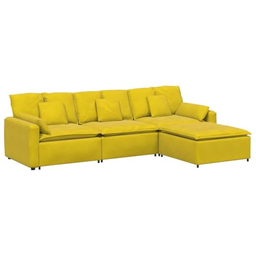 Kangmusi Modulares Sofa mit Fußhocker und Kissen Gelb,3321075 von Generic
