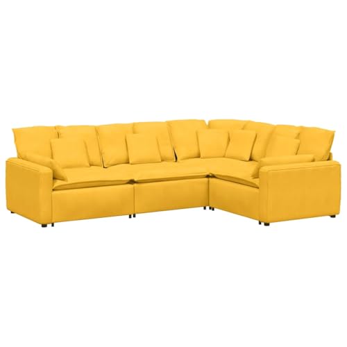 Kangmusi Modulares Sofa mit Kissen Cordstoff Hellgelb,3321173 Kangmusi Modulares Sofa mit Kissen Cordstoff Hellgelb,3321173 von Generic