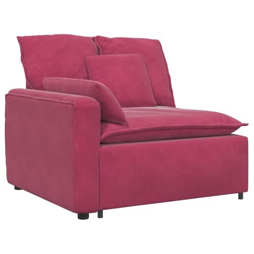 Kangmusi Modulares Sofa mit Kissen Samt Weinrot,3321163 von Generic