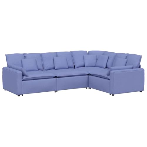 Kangmusi Modulares Sofa mit Kissen Stoff Jeansblau,3321157 von Generic