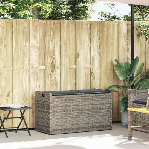 Kangmusi Outdoor-Sitzbank mit Stauraum und Kissen Grau 100 cm, Grau 4104062 von Generic