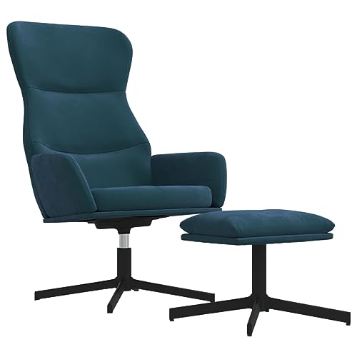 Kangmusi Relaxsessel mit Hocker Blau Samt,3097494 von Generic