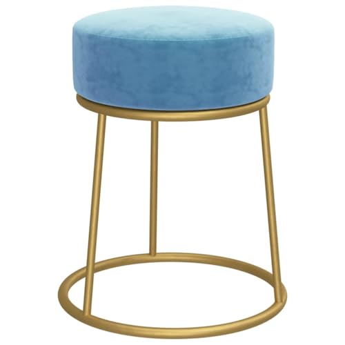 Kangmusi Runder Hocker Hellblau Samt,340261 von Generic