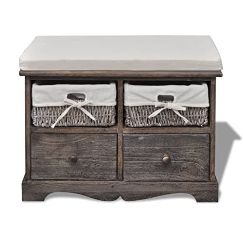 Kangmusi Sitzbank mit Stauraum 62×33×42 cm Paulownia Holz, 240791 Kangmusi Sitzbank mit Stauraum 62×33×42 cm Paulownia Holz, 240791 von Generic