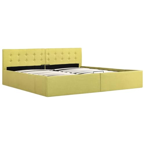 Kangmusi Stauraumbett Hydraulisch Limonengelb Stoff 180 x 200 cm,285593 von Generic