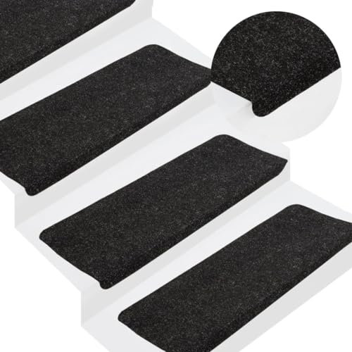 Kangmusi Treppenstufen Matten,Stufenmatten Selbstklebend 15 STK. 65x24,5x3,5 cm Anthrazit, kangmusi343477 von Generic
