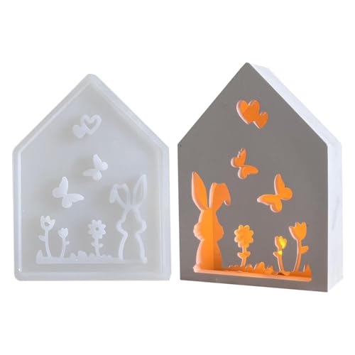 Kaninchen Silikonform, Ostern Schmetterling Kerze Form - Bunny Antihaft-Silikonform Niedliche Kerze Form | Schmetterling Easy Release Tischplatte Ornament Harz Form für Ostern von Generic