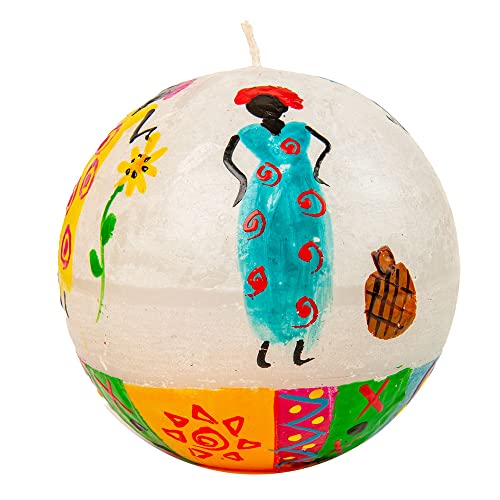 Kapula Südafrikanische Kugel Kerze – Fair Trade – handbemalte mattierte Kerze – afrikanisches Design – 12 cm Kapula Südafrikanische Kugel Kerze – Fair Trade – handbemalte mattierte Kerze – afrikanisches Design – 12 cm von Generic