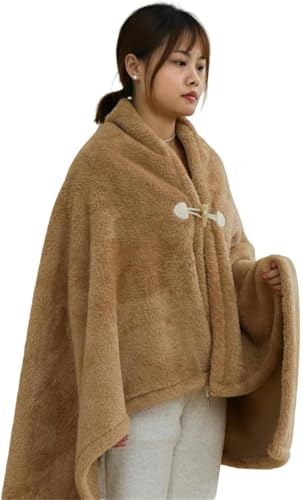 Kapuzendecke Winter Verdickte Schaldecke Kapuzenumhang Kleine Decke Büro Mittagspause Nickerchen Decke, Brown (90 * 160cm), Plus Thick North Mount von Generic