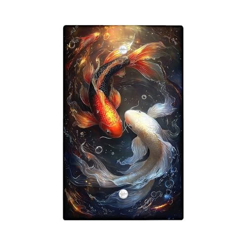 Karpfenfisch-Lichtschalter-Abdeckplatten/Steckdosenabdeckungen, buntes Wasserelement für Heimdekoration, Wandplatten, Standard-Größe, blanko Abdeckplatte Karpfenfisch-Lichtschalter-Abdeckplatten/Steckdosenabdeckungen, buntes Wasserelement für Heimdekoration, Wandplatten, Standard-Größe, blanko Abdeckplatte von Generic