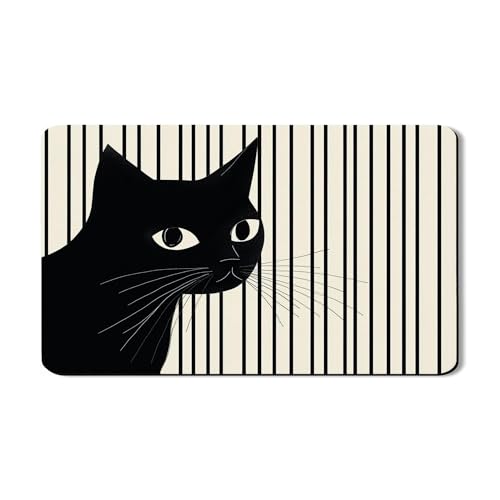 Katzen-Abtropfmatten für Küchentheke, moderne, minimalistische Kunst, saugfähiges Gummi-Abtropfgestell, Unterlage für Küche, Theke, Kaffee, Bar, Schutz, 30,5 x 50,8 cm Katzen-Abtropfmatten für Küchentheke, moderne, minimalistische Kunst, saugfähiges Gummi-Abtropfgestell, Unterlage für Küche, Theke, Kaffee, Bar, Schutz, 30,5 x 50,8 cm von Generic