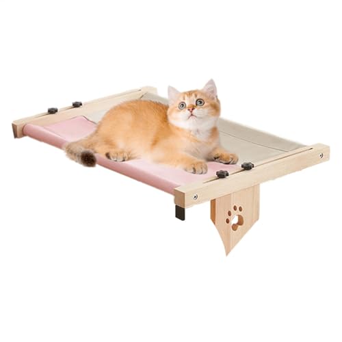 Katzen-Sitzstange für große Katzen – Katzen-Fensterbanknest aus Holz, verstellbare Katzenliege, Katzenbett, Nistsitz mit gepolstertem Bettbezug für Fensterbank, Nachttisch, Schublade Katzen-Sitzstange für große Katzen – Katzen-Fensterbanknest aus Holz, verstellbare Katzenliege, Katzenbett, Nistsitz mit gepolstertem Bettbezug für Fensterbank, Nachttisch, Schublade von Generic