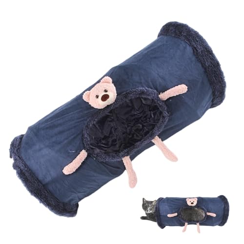Katzen-Tunnelspielzeug – großes Tunnelbett für Kätzchen mit Türspion – tragbare Katzentunnel, aus weichem Fleece, für Kaninchen, Kätzchen, Welpen, Hunde, Katzen von Generic