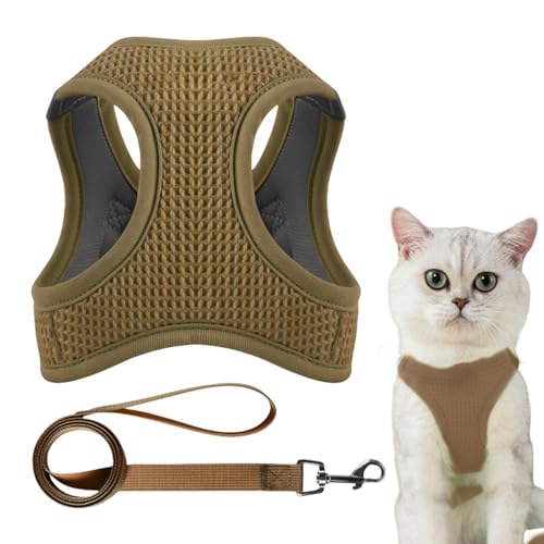 Katzengeschirr mit Ausbruchschutz – Katzengeschirr mit bequemer Passform | langlebiges Geschirr für Haustiere, Spaziergeschirr im Freien für Katzen für Reisen, von Generic