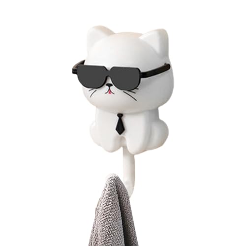 Katzenhaken - Taste Hooks Wandmontage | Schlüsselhalter | Süßer Kleberhaken | Utility Wandhaken mit Sonnenbrille | Dekorative süße Haustierhalter | Kleberladerhalter Katze für Rucksäcke geformt Katzenhaken - Taste Hooks Wandmontage | Schlüsselhalter | Süßer Kleberhaken | Utility Wandhaken mit Sonnenbrille | Dekorative süße Haustierhalter | Kleberladerhalter Katze für Rucksäcke geformt von Generic