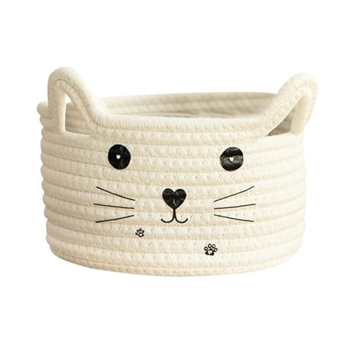 Katzenkorb Lagerung - Katzenwatte -Seilkorb, Katzenohrgewebekorb | Raumsparende Wäschekörbe, runder geflochtener Seegrasgewebte Lagerkorb Jute -Griffen, Weave circles -Formkorb für Spielzeug Katzenkorb Lagerung - Katzenwatte -Seilkorb, Katzenohrgewebekorb | Raumsparende Wäschekörbe, runder geflochtener Seegrasgewebte Lagerkorb Jute -Griffen, Weave circles -Formkorb für Spielzeug von Generic