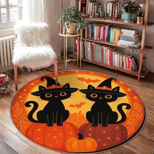 Katzenteppich, Halloween-Teppich, festliche Kürbisse, Fledermäuse, Halloween, Orange, rutschfeste Unterseite, ästhetischer Kreis, Fußmatte, Akzente, Teppich, Badezimmer, Nachttisch, Eingangstür Katzenteppich, Halloween-Teppich, festliche Kürbisse, Fledermäuse, Halloween, Orange, rutschfeste Unterseite, ästhetischer Kreis, Fußmatte, Akzente, Teppich, Badezimmer, Nachttisch, Eingangstür von Generic