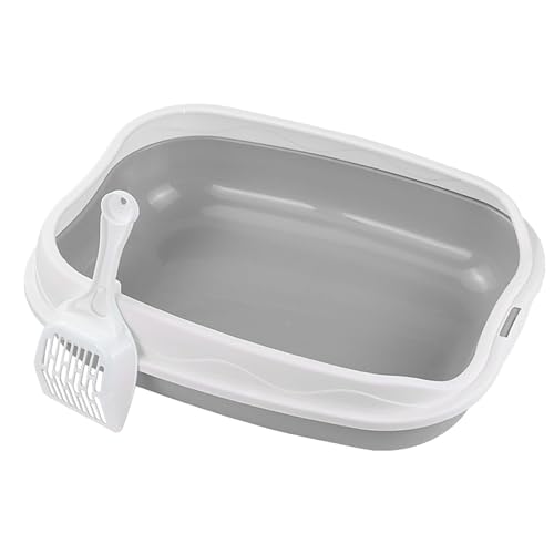 Katzentoilette Schalentoilette Katzenklo katzentoilette selbstreinigend- Katzenklo Kaninchen Toilette Katzentoilette ohne Deckel Katzen Schalentoilette Hasen Klo Toilette Zubehör (Grey, 39x31x10) von Generic