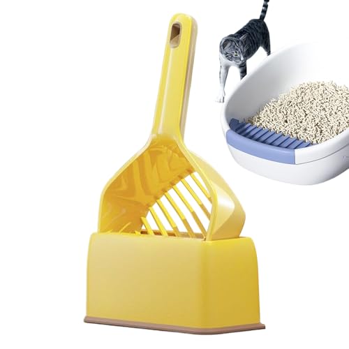Katzentoilettschaufel | tiefe Schaufel mit langem Griff mit Halterung – leichtes Zubehör für Tiere mit Sieb für Erwachsene, Jugendliche, Familie und Freunde von Generic