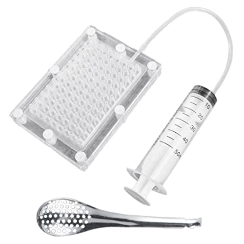 Kaviarspender Molekular Gastronomie Kaviarhersteller Gourmet -Spender Kaviarfilter KPHERIFICATION TOPPER mit Röhrchen- und Löffel Werkzeugen Roe Sauce Spender Sieb Werkzeuge von Generic