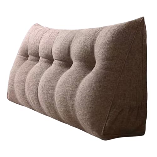 Keilkissen Bett Großes Rückenkissen Kopfteil Bequemes Lesekissen for Und Sofa 2 In 1 Rückenlehne Kopfkissen Couchkissen Langes Lendenkissen(Curry,60 * 50 * 20cm) von Generic