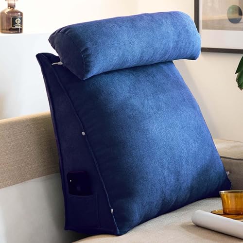 Keilkissen Dreieckiges Lesekissen Kissen Mit Verstellbarem Nacken, Rückenstütze Rückenlehnenkissen Für Schlafsofa, Navy, 45x45x20cm Keilkissen Dreieckiges Lesekissen Kissen Mit Verstellbarem Nacken, Rückenstütze Rückenlehnenkissen Für Schlafsofa, Navy, 45x45x20cm von Generic
