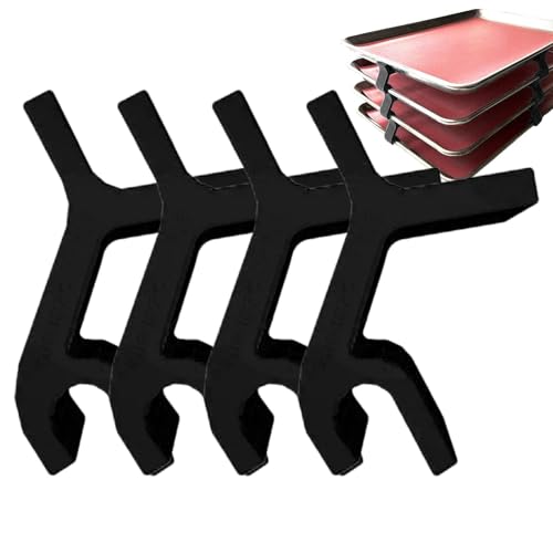 Keksblechstapel, Stapeln von Blechen – 4 x Backblechstapler | Set mit Pfannenteilern, Stabilisierungsständer, Topf-Organizer von Generic