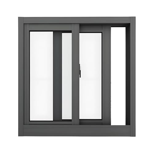 Kellerfenster Schiebefenster, Garagenfenster Fenster für Schuppen aus Aluminium 2-fach Gehärtetem Glas, Thermo Horizontale Schiebefenster 40 50 55 60 65 70 75 80 85 90 100cm(Black,52x25cm) von Generic