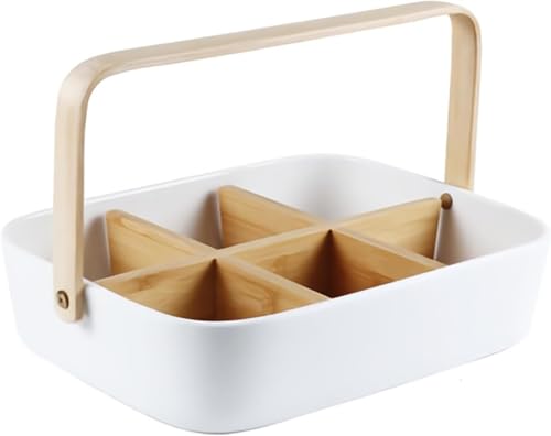 Keramik Geteiltes Serviertablett Mit Deckel Und Griff Snackle Box Charcuterie Container Tragbare Snackplatten Für Süßigkeiten, Früchte, Nüsse, Snacks, Für Partys, Unterhaltung, White, No lid Keramik Geteiltes Serviertablett Mit Deckel Und Griff Snackle Box Charcuterie Container Tragbare Snackplatten Für Süßigkeiten, Früchte, Nüsse, Snacks, Für Partys, Unterhaltung, White, No lid von Generic