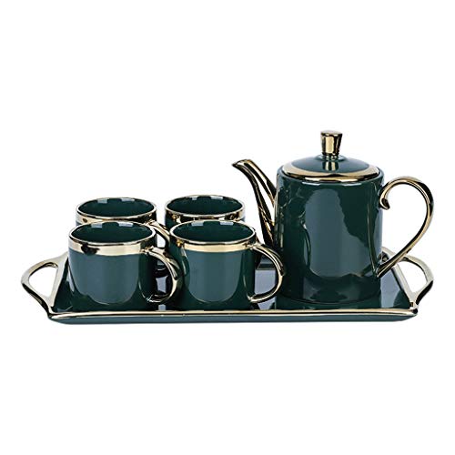 Keramik Kaffee Tee-Set Nordic Phnom Penh Grün Tasse Topf Tablett Wasser Ware Bar Dekoration Haushalt Küche Liefert Drinkware von Generic