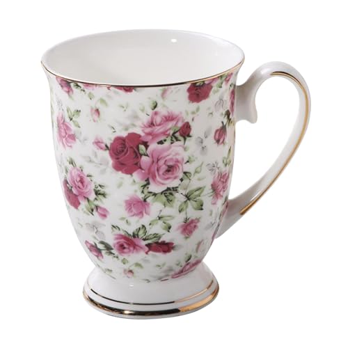 Keramik-Kaffeetasse - 300 Ml Blumen-Porzellan-Teebecher Aus Knochenporzellan, Blumenbecher | Teetasse Aus Knochenporzellan in Leuchtenden Farben, Große Kaffeetassen Für Heimdekorationen von Generic