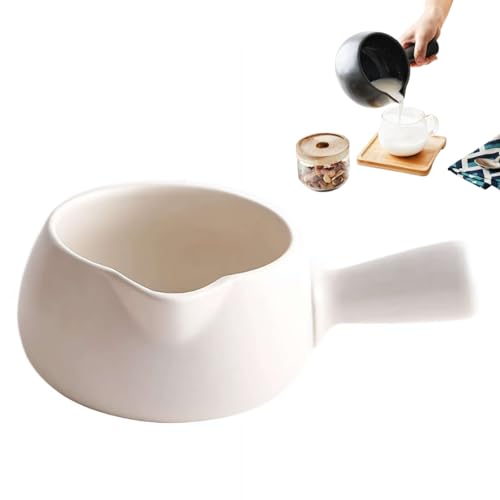 Keramik-Milchtopf – 800 ml Lebensmittelqualität Antihaft-Wasserkocher, platzsparend, Mehrzweck-Kochtopf für heiße Milch, Suppe und Tee (weiß) von Generic