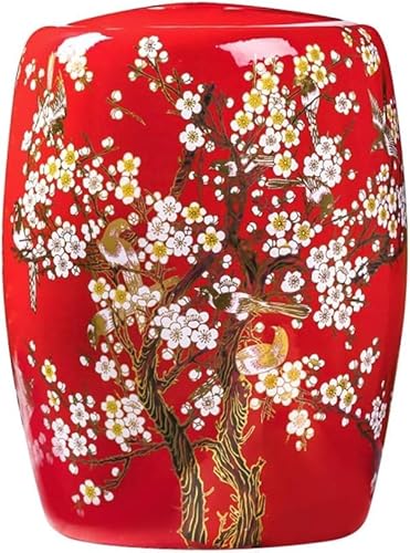 Keramik Reis Fass Versiegelt Vorratsbehälter Küche Reis Vorratstank Mehl Behälter Getreide Behälter Kimchi Glas, Red, 24x24x33.5cm von Generic