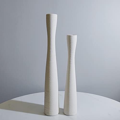Keramik Schmale Bodenvase Weiße Matte Blumenvasen Getrocknete Blumen Dekorative Vase Moderne Heimdekoration Hochzeit Vase Tafelaufsätze, 2 Set Keramik Schmale Bodenvase Weiße Matte Blumenvasen Getrocknete Blumen Dekorative Vase Moderne Heimdekoration Hochzeit Vase Tafelaufsätze, 2 Set von Generic