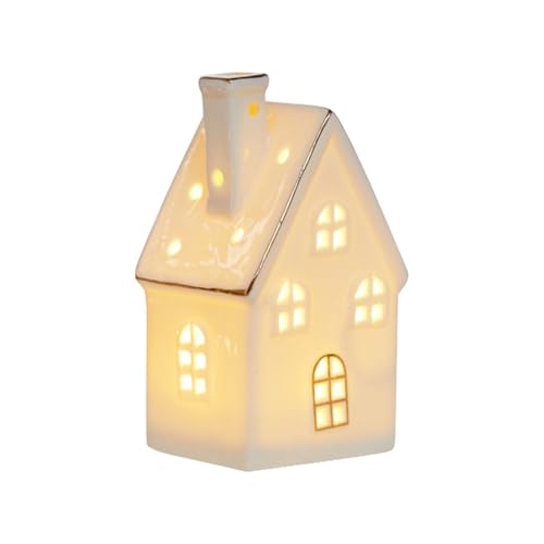 Keramikhäuser zur Dekoration | Miniatur mit Schnee für Schreibtisch, Weihnachtstisch mit Lichtern für Zimmer Studio Vitrine Interieur Design Keramikhäuser zur Dekoration | Miniatur mit Schnee für Schreibtisch, Weihnachtstisch mit Lichtern für Zimmer Studio Vitrine Interieur Design von Generic