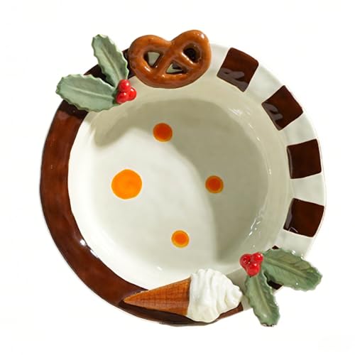 Keramische Keksteller Geprägte Dessertsalat Obst Nudelteller Tiefschale Gemüsesuppe Cartoon-Stil Haushaltssnack Frühstücksschalen Vogelnest Eiscreme Salate Suppen Snacks von Generic