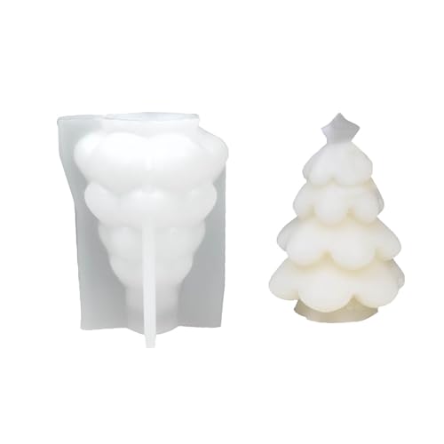 Kerzenform Silikonform Weihnachtsbaum Kerzen-Gießformen 3D Christbaum Kerzenformen DIY Weihnachts Kerze Formen Seifenform Weihnachten Ornament Kerzen Gips zum Gießen Weihnachtsdeko Handwerk (C) von Generic