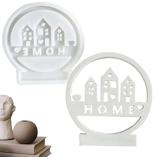 Kerzenformen für zu Hause - Harz Kerzenhalter Form, Haus Form Silikon Kerzenhalter Form Wiederverwendbare Antihaft-Kerzenhalter Form Kreative DIY Wachs, von Generic