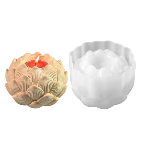 Kerzenhalter Form, Blumenform Windlicht Form | Stilvolle Teelicht Silikonform | Epoxidharz Gipsgießform für Liebhaber für Tabl von Generic