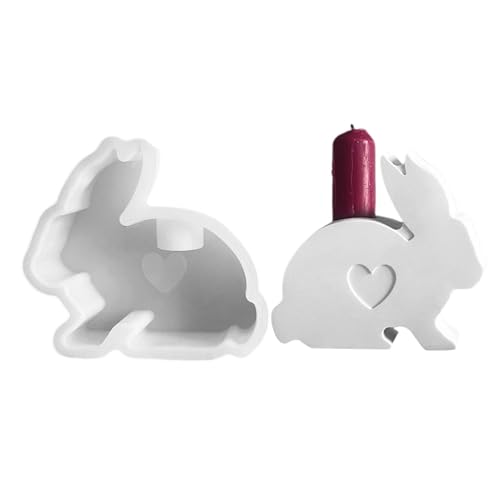 Kerzenleuchter Gießform, Osterhase Statue Form | Kerzenleuchter Gießformen aus Epoxidharz | Silikonform für Epoxidharz aus Beton Gips an von Generic