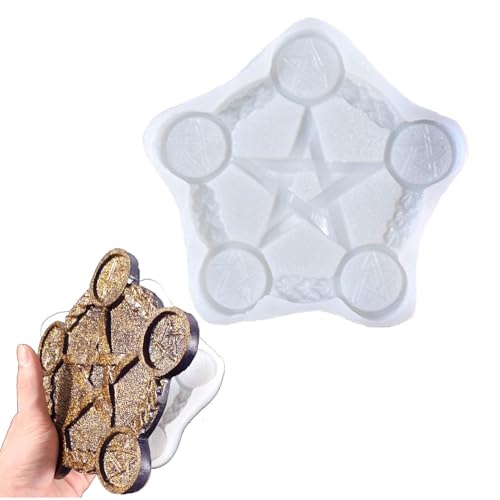 Kerzenständer aus Harzform-Silikon-Pedgramm-Kerzen-Stick-Formulare, um sich selbst zu machen, handgefertigte Altarform | TEE-CUP Candlestick Form für Prophezeiung, Segenzeremonie, Zuhause von Generic