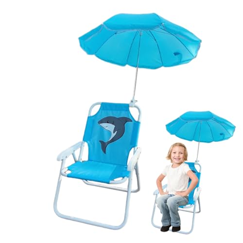 Kids Beach Stuhl mit Regenschirm | Schattenstuhl mit Regenschirm - windbeständiger Sandsitz mit Parasol für Reisen Rasengarten Garten Terrasse Pool Picknick von Generic