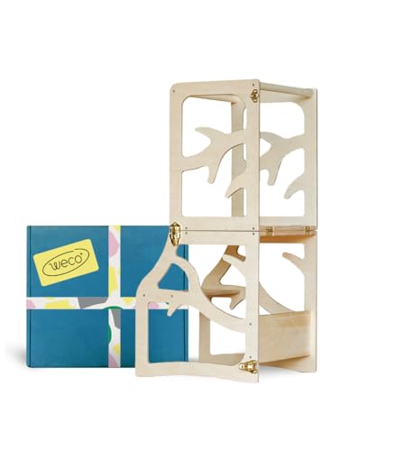 Weco Montessori Kinder Lernturm 2 in 1 Baum Design Tritthocker FSC Zertifikat Schreibtisch Montessori Möbel Küchenhelfer klappbar Stylisch Lernturm (Lackiert) Weco Montessori Kinder Lernturm 2 in 1 Baum Design Tritthocker FSC Zertifikat Schreibtisch Montessori Möbel Küchenhelfer klappbar Stylisch Lernturm (Lackiert) von WECO