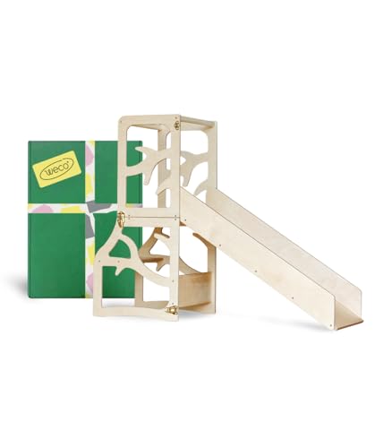 Weco Kinder Lernturm 3 in 1 Tritthocker Learning Tower Schreibtisch Rutsche Montessori Möbel Küchenhelfer klappbar Weco Kinder Lernturm 3 in 1 Tritthocker Learning Tower Schreibtisch Rutsche Montessori Möbel Küchenhelfer klappbar von WECO